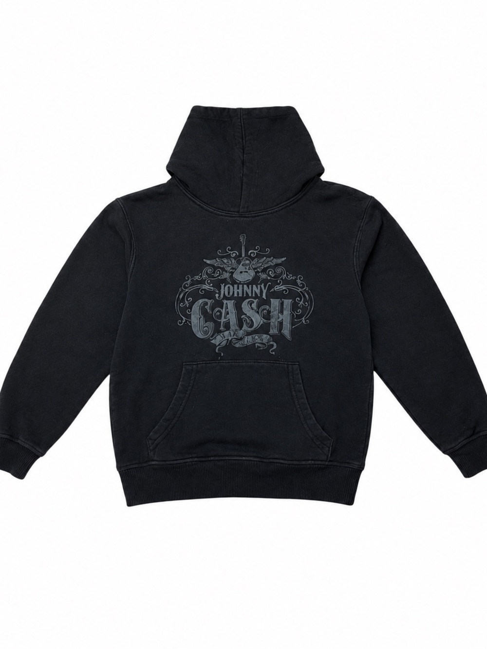 Ash Black Johnny Cash Graphic Hoodie